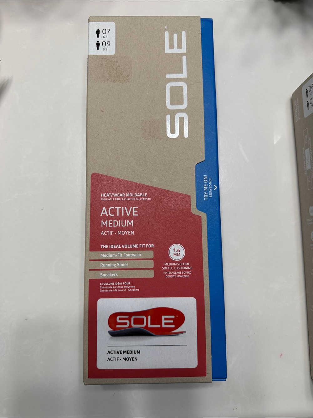 NEW SOLE Active Medium Insoles - 
Heat-Moldable Support  size M- 6.5 W 8.5